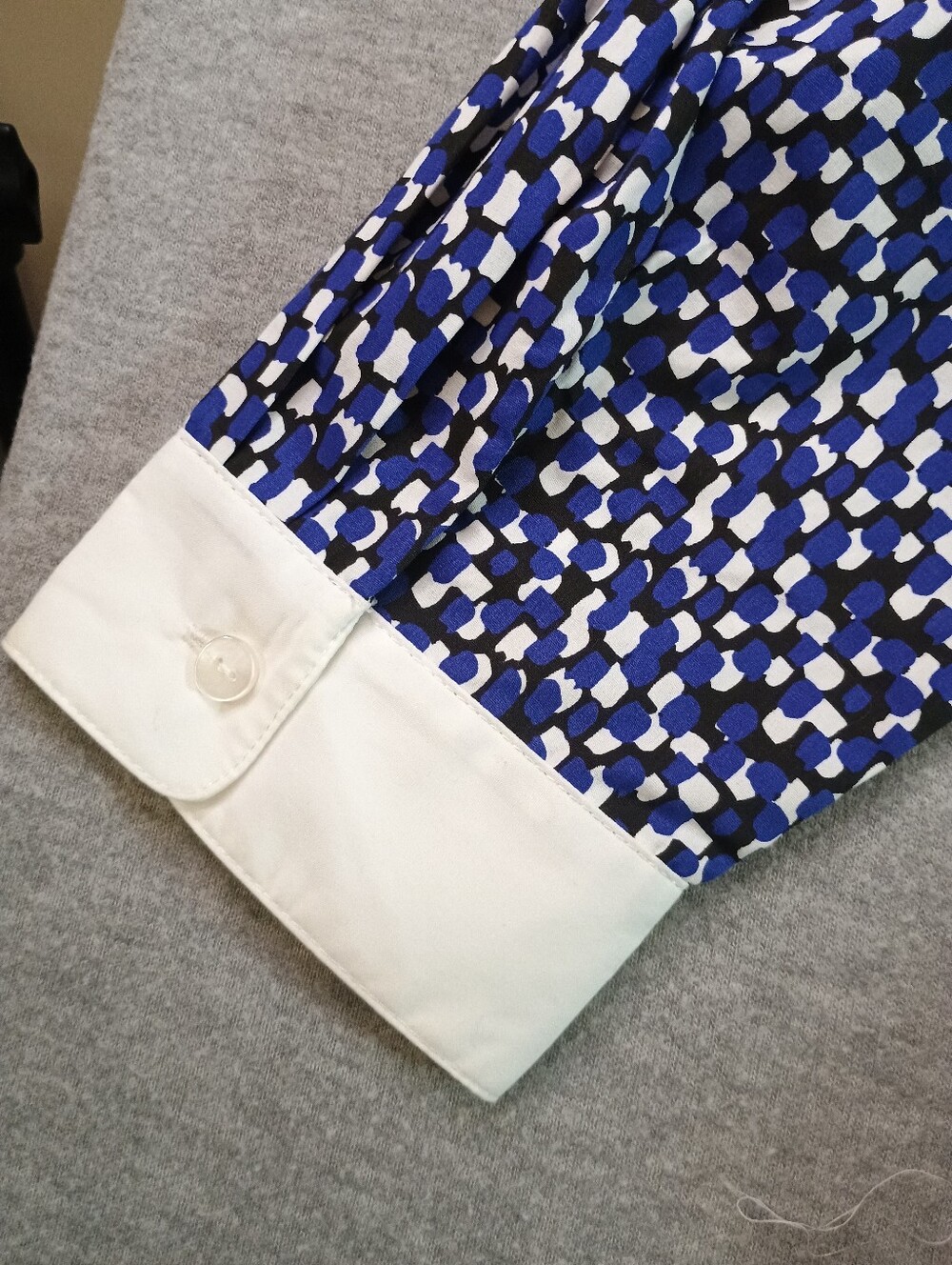 Bob Mackie Women's Size 3X Blue Floral Button-Front Dress with White Collar - Picture 9 of 9